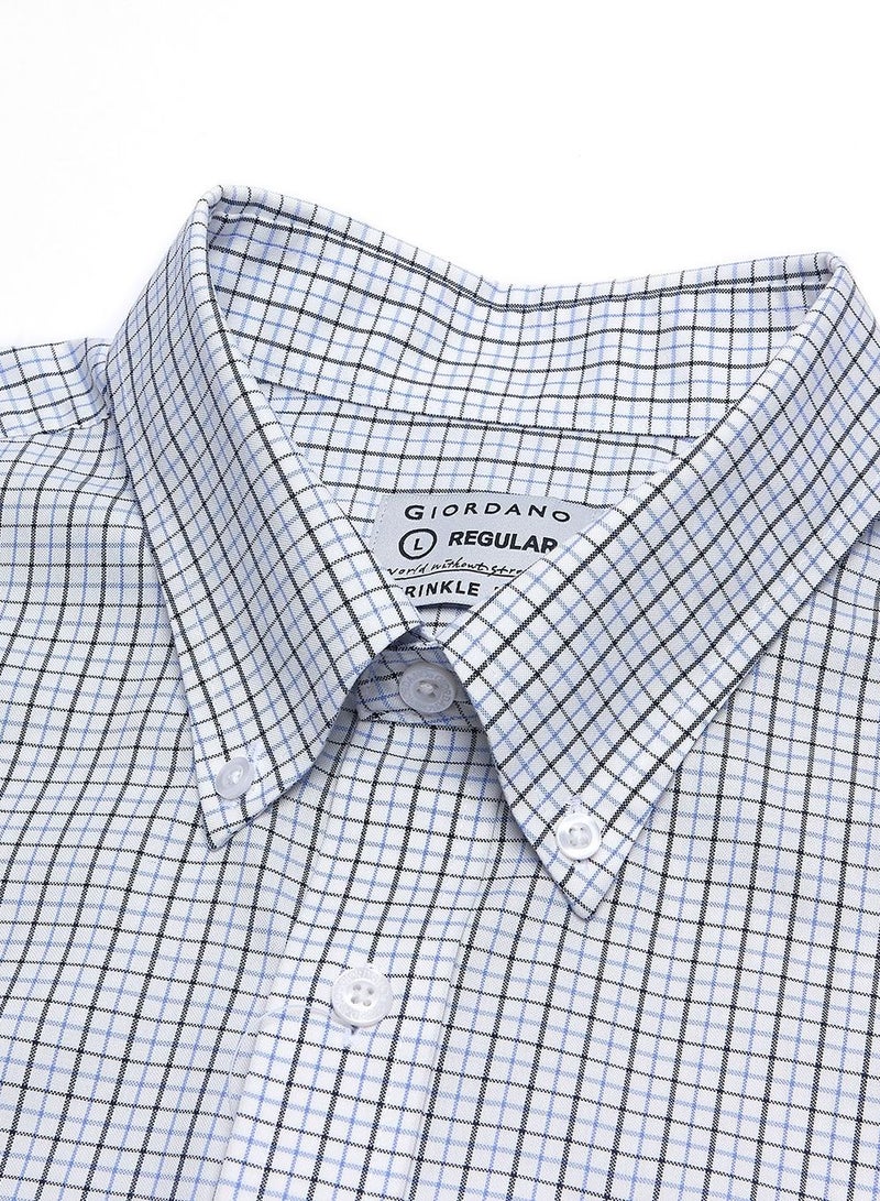 GIORDANO Men’s Cotton Oxford Wrinkle Free Long-Sleeve Shirt - Image 3