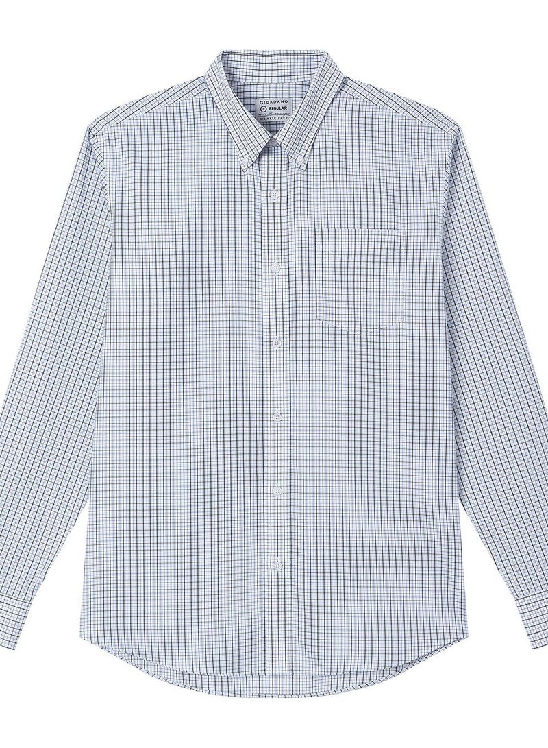 GIORDANO Men’s Cotton Oxford Wrinkle Free Long-Sleeve Shirt - Image 1