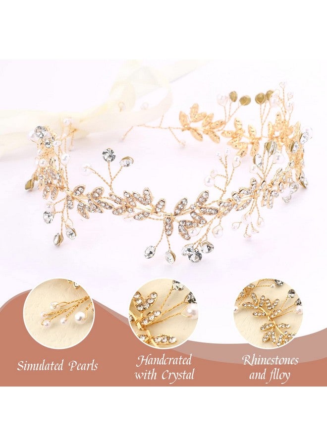 Sliverdew Flower Girl Headpiece Bridal Wedding Rhinestone Hair Accessories For Wedding Gold Crystal Headpiece Crystal Headband Pearl Hair Jewelry Wedding Hairband Princess Headpiece - Image 4