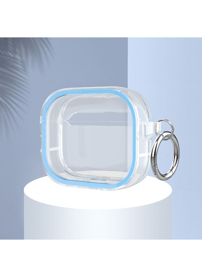Generic - Case Cover Two-color Photo Frame PC+TPU Anti-fall Wireless Earphone Case with Hook For AirPods 3 Sky Blue - Image 1