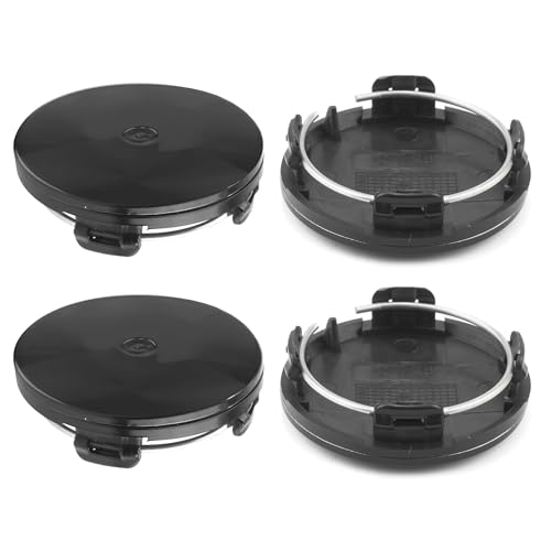 Rheedal 4Pcs 59MM232Inch Center Caps for Hyundai Benz Wheel Rim Replacement 5296038300 529603K210 529603K250 Hub Cap Gloss Black Out 59mm232in Inner 56mm22in - Image 1