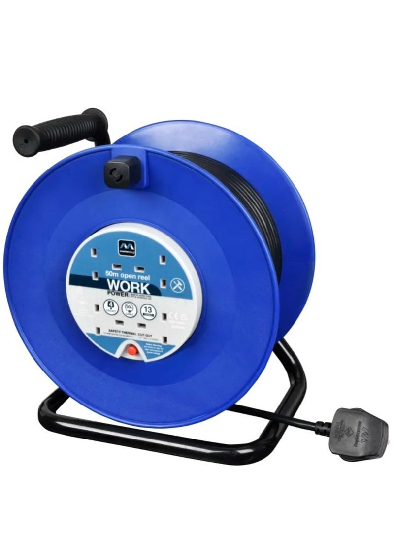 Masterplug HDCC5013/4BL Four Socket Medium 50 meter Open Cable Reel Extension Lead with Handle - pzsku/ZFFD3984943710595BD4BZ/45/1741643879/b961e679-91c7-451d-9b65-bf68530404c2