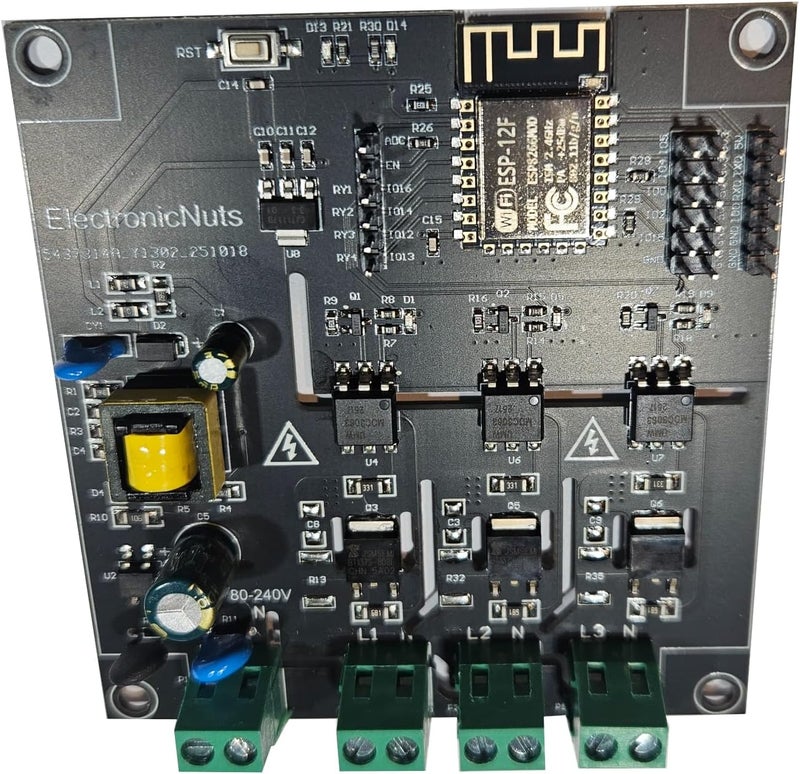 ElectronicNuts Wi-Fi 3 Channel Light Voltage ON/Off Controller/Sequencer/Chaser Noiseless Quite Controllable by WiFi / ESP8266, Compatible AC Voltage 100V-240V 50/60HZ Output Expandable. - Image 5