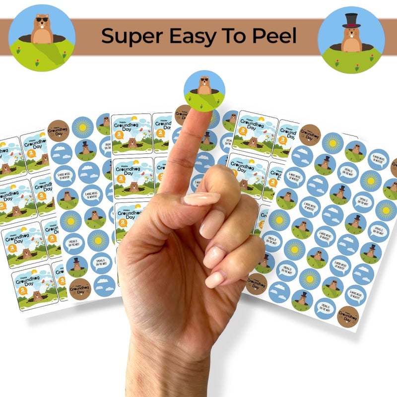 Joyful Artistry 260Pcs Groundhog Day Stickers for Kids & Classroom - Happy Groundhog Day Sticker Set for Crafting Marmot Party Decorations, Cards, Poster, Party Favors, Arts and Crafts - Image 4