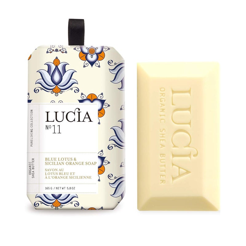 Lucia Soap Blue Lotus and Sicilian Orange 018 Ounce 