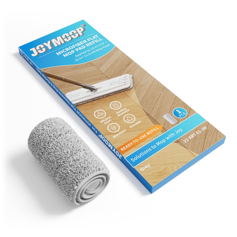 JOYMOOP وسادة ممسحة مسطحة من JOYMOOP وسادة ممسحة ميكروفايبر وسادات استبدال ممسحة ضغط 13 إعادة تعبئة 1 عبوة رمادي