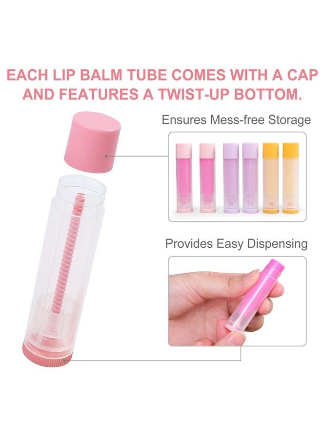 LotFancy أنابيب بلسم الشفاه فارغة، 100 قطعة 5.5 مل (3/16 أونصة)، حاويات بلسم شفاه شفافة مع أغطية وردية، خالية من BPA وغير قابلة للتسرب، قابلة لإعادة التعبئة - Image 1