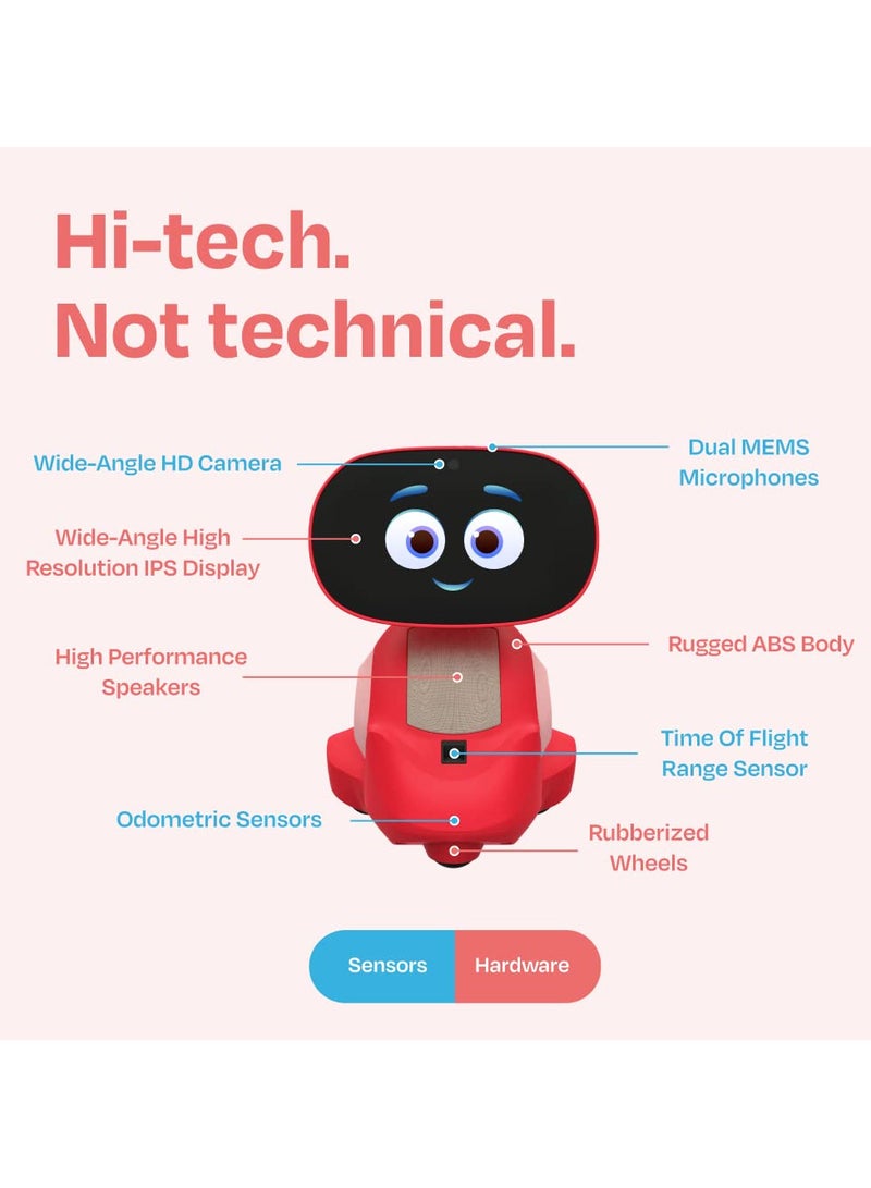 ميكو 3 روبوتات ذكية مدعومة بالذكاء الاصطناعي للأطفال، روبوت تعليمي لتعلم العلوم والتكنولوجيا والهندسة والرياضيات، روبوت تفاعلي يتحكم فيه الصوت مع تطبيق تحكم، قصص ديزني، تطبيقات البرمجة، ألعاب غير محدودة للبنات والأولاد من عمر 5-10 سنوات - أحمر - Image 2
