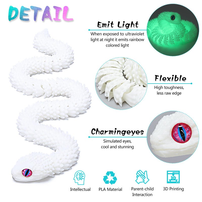 uyrzwek 4 Pcs 12in 3D Printed Snake Toys,3D Printed Animals for Easter Eggs Filled,Easter Basket Stuffers Essentials,Home Decor Christmas Fidget Toys Gifts Easter Decorations for Kids - Image 2
