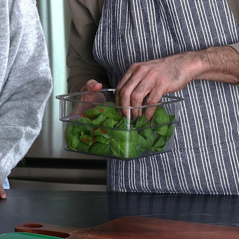 Cambro Food Storage Container - Classic Series Square - 2 QT (Quart) - Commercial Grade for Food Prep (Clear) - Image 4