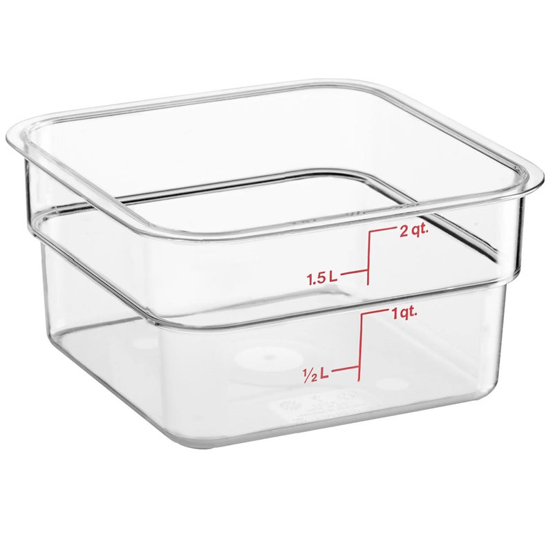 Cambro Food Storage Container - Classic Series Square - 2 QT (Quart) - Commercial Grade for Food Prep (Clear) - Image 1