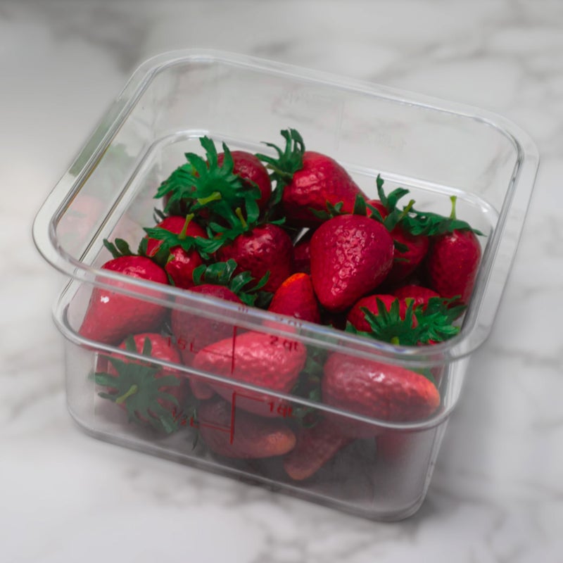 Cambro Food Storage Container - Classic Series Square - 2 QT (Quart) - Commercial Grade for Food Prep (Clear) - Image 3