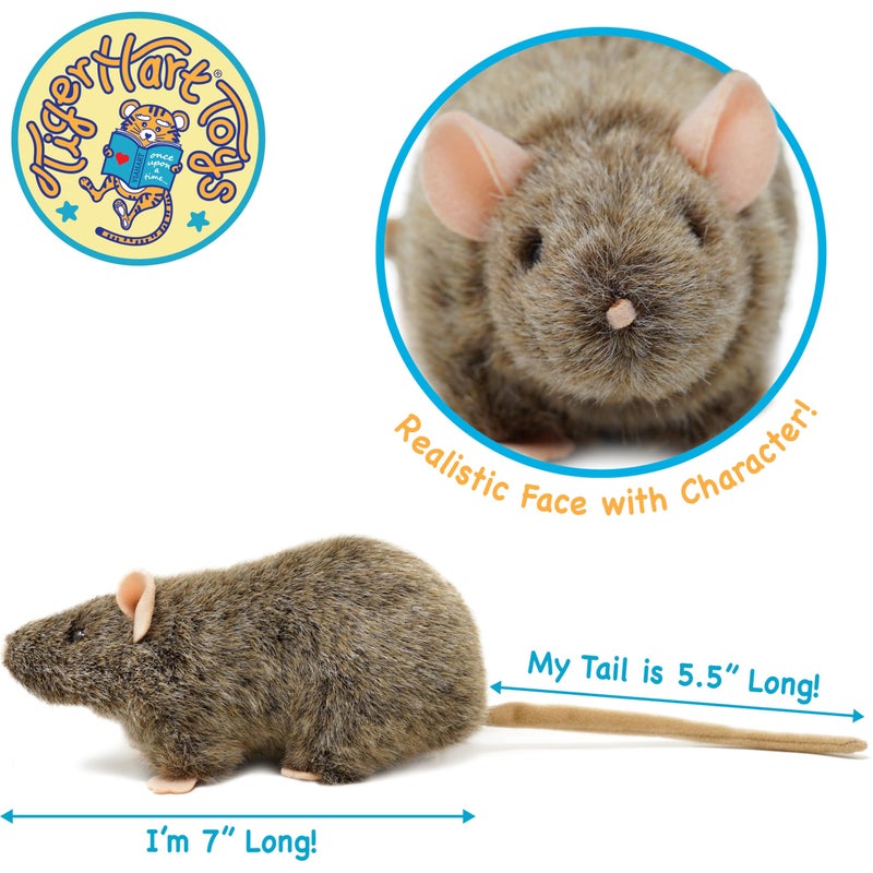 TigerHart Reuben The Rat - 7 Inch Stuffed Animal Plush Mouse - Image 3