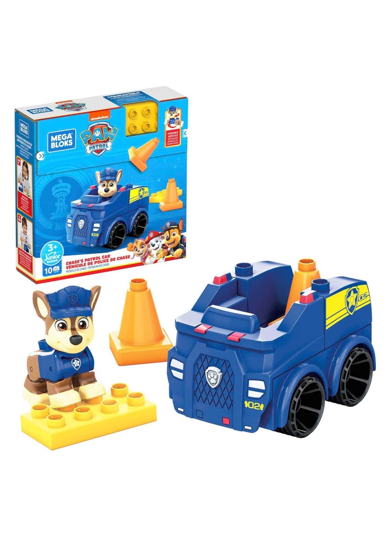 Mega Bloks Mega Bloks Paw Patrol Chase'S Patrol Car Building Set with 1 Chase Figure  - Image 2