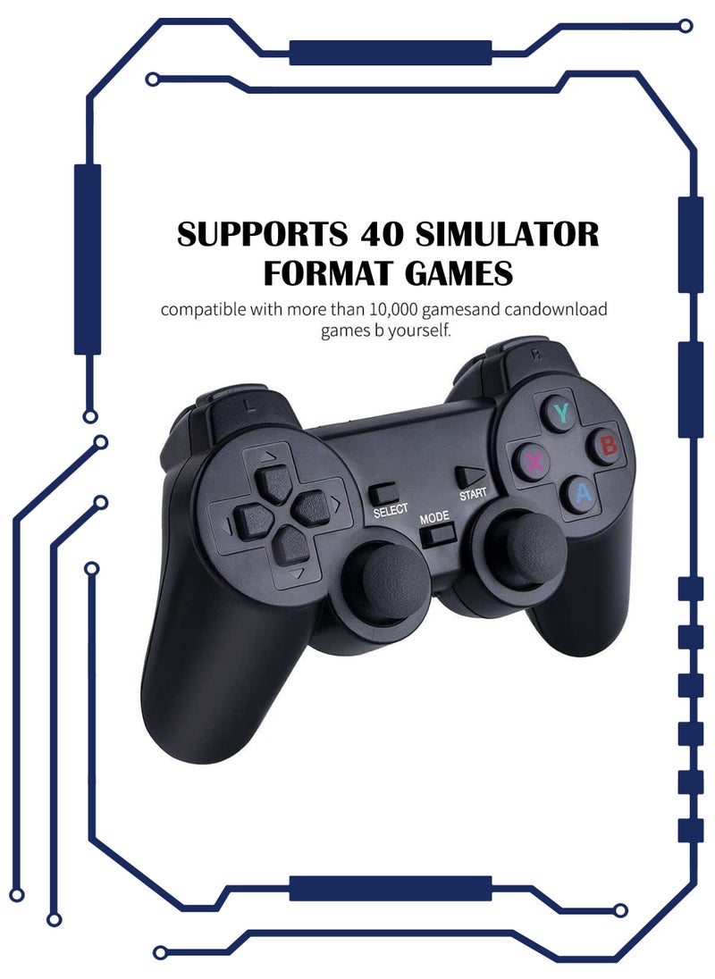 Toshonics - 4K Retro Game Console Dual 2.4G Wireless Gaming Joystick Controllers Pads Bluetooth Rechargeable 10000 Plus Video Games Stick 9 Emulators TV High Definition HDMI Output Best Gift For Kids 64GB - Image 1