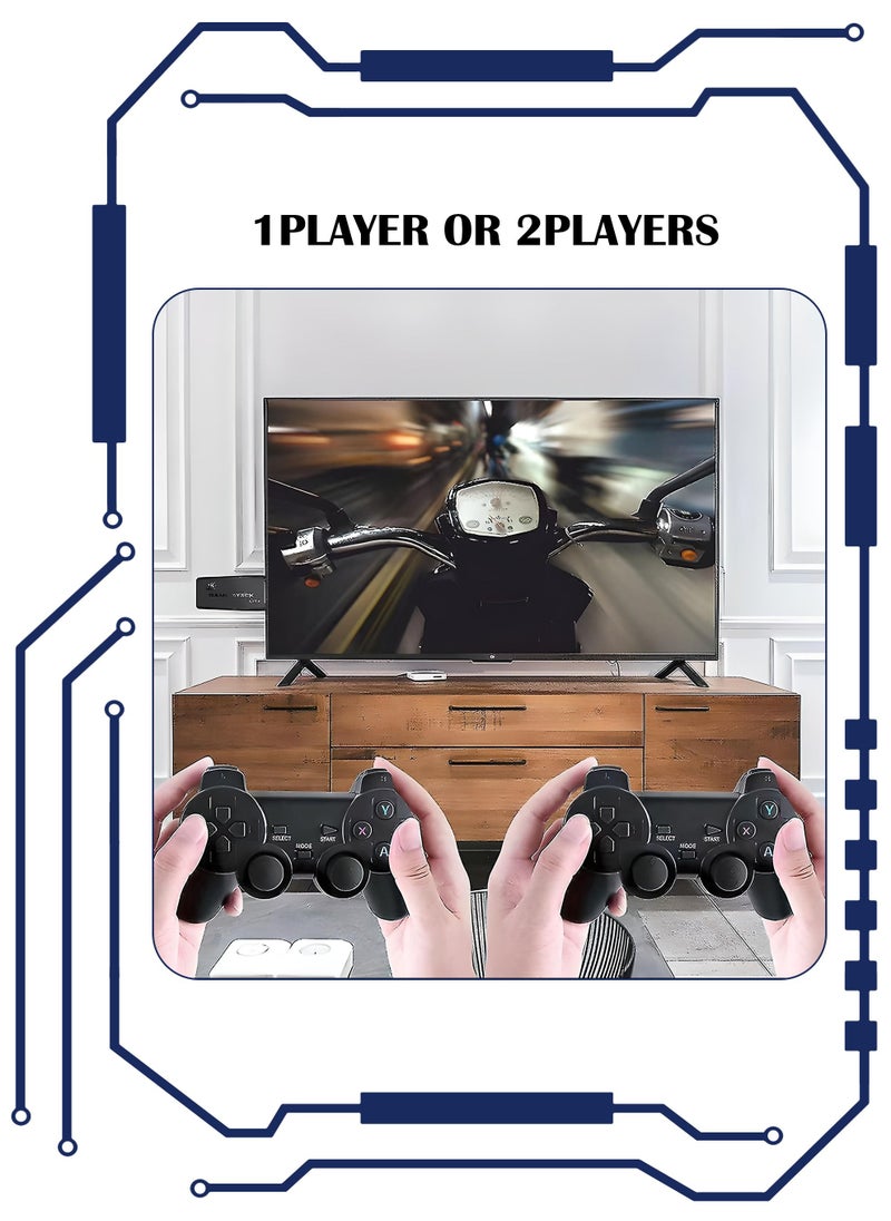 Toshonics - 4K Retro Game Console Dual 2.4G Wireless Gaming Joystick Controllers Pads Bluetooth Rechargeable 10000 Plus Video Games Stick 9 Emulators TV High Definition HDMI Output Best Gift For Kids 64GB - Image 1