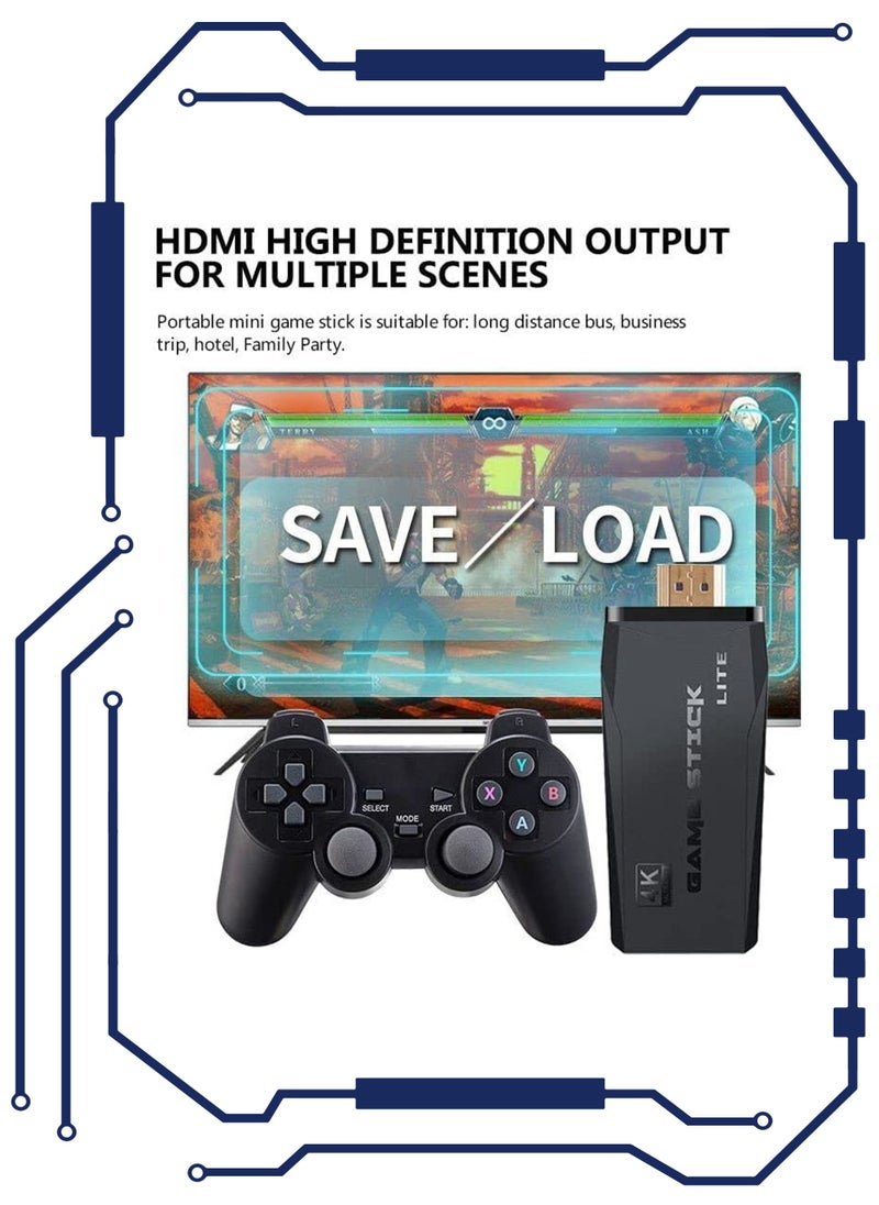 Toshonics - 4K Retro Game Console Dual 2.4G Wireless Gaming Joystick Controllers Pads Bluetooth Rechargeable 10000 Plus Video Games Stick 9 Emulators TV High Definition HDMI Output Best Gift For Kids 64GB - Image 1