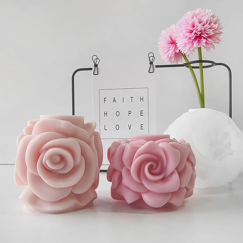 FirstTry Flowers Candle Mold I 3D Fondant Rose Flower Shape Silicone Scented Wax Mould I for DIY Handmade Ornament Cake Décor Aromatherapy Soap Resin Art Craft Home Desktop Décor - Image 4