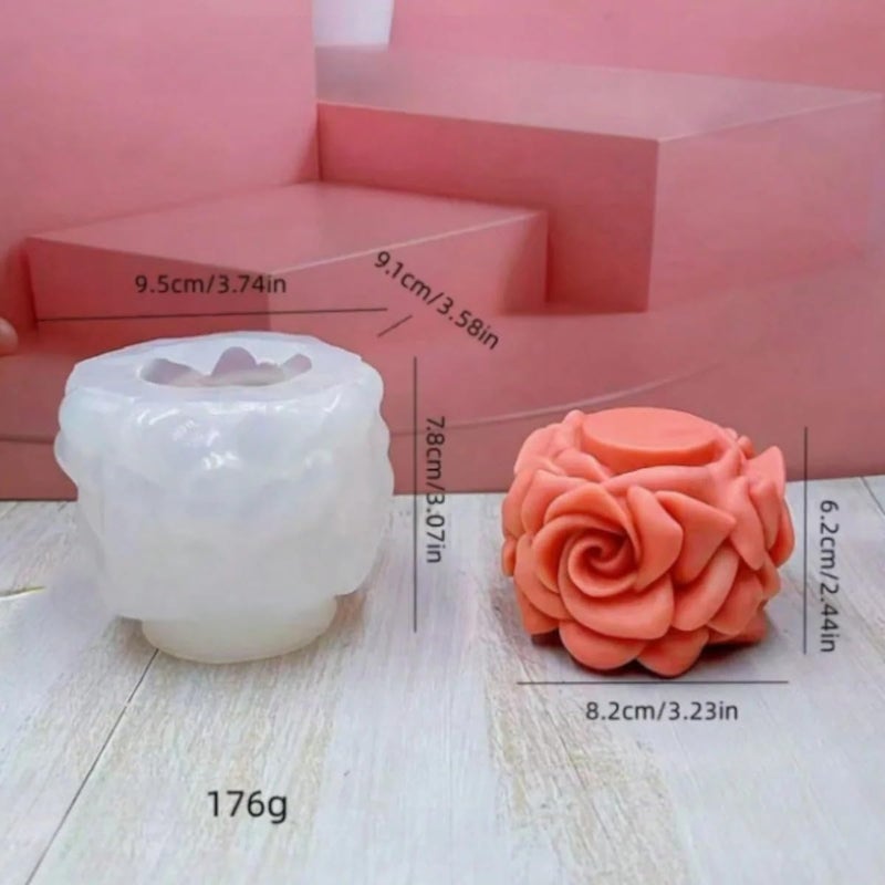 FirstTry Flowers Candle Mold I 3D Fondant Rose Flower Shape Silicone Scented Wax Mould I for DIY Handmade Ornament Cake Décor Aromatherapy Soap Resin Art Craft Home Desktop Décor - Image 2