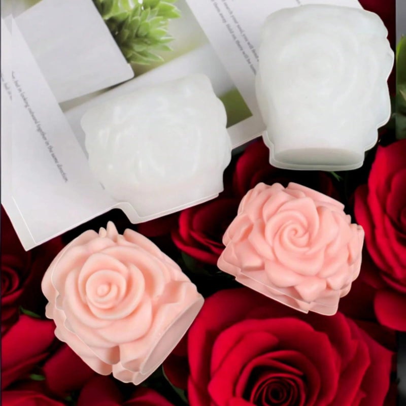 FirstTry Flowers Candle Mold I 3D Fondant Rose Flower Shape Silicone Scented Wax Mould I for DIY Handmade Ornament Cake Décor Aromatherapy Soap Resin Art Craft Home Desktop Décor - Image 3