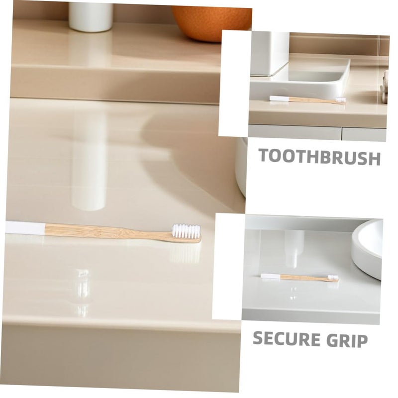 Eco Friendly Toothbrush Set 10pcs Soft Bristles Biodegradable Handle White - Image 4