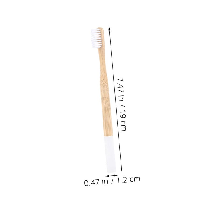 Eco Friendly Toothbrush Set 10pcs Soft Bristles Biodegradable Handle White - Image 3