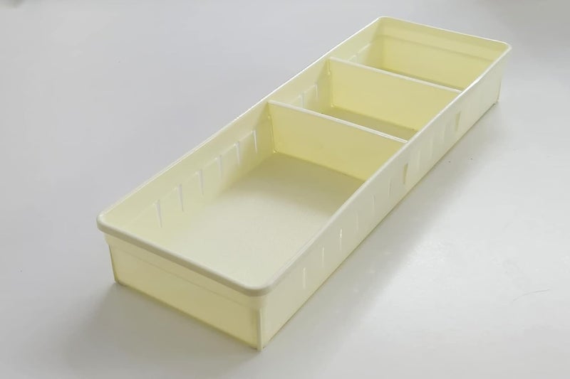 CSM Basket Cutlery Drawer Desk Organizer Divider TraySet of 2 baskets Beige White - Image 3