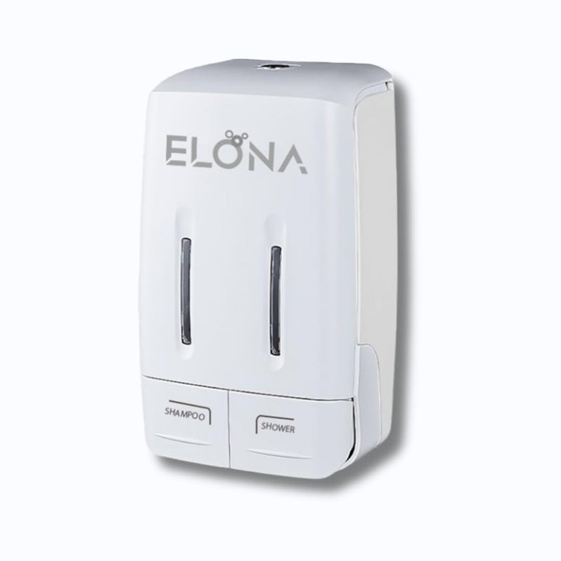 ELONA Dual Liquid Soap Dispenser 480ml WallMounted Dispenser LeakFree HeavyDuty Design for Bathroom Kitchen Ideal for Liquid Soap Sanitizers Modern Look - Image 1