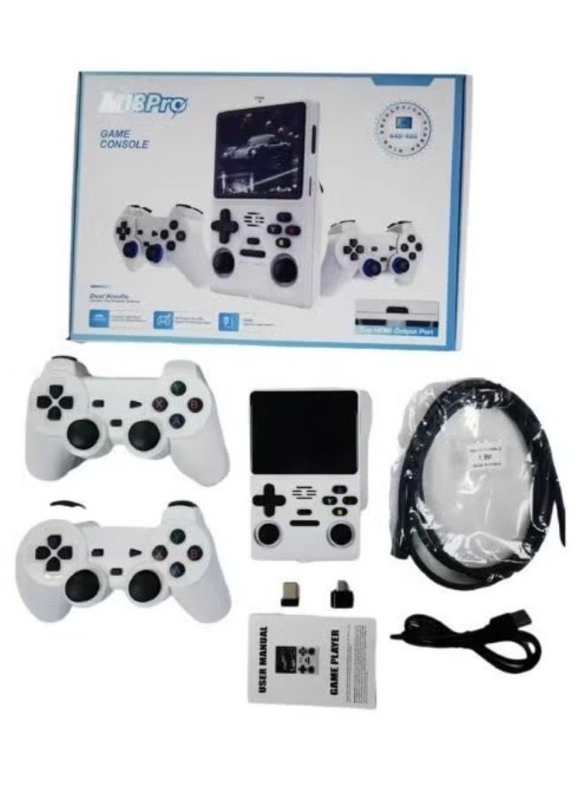 Gulf Trend M18 Pro Retro Games Console 3.5 Inch Screen Portable Handheld Gaming Console with Linux System, 64GB Storage, Classic Arcade Video Games, Rechargeable Battery, Pocket Game Player for Kids & Adults, Retro Entertainment Device for Travel, Home Gaming & Outdoor Fun White - Image 1