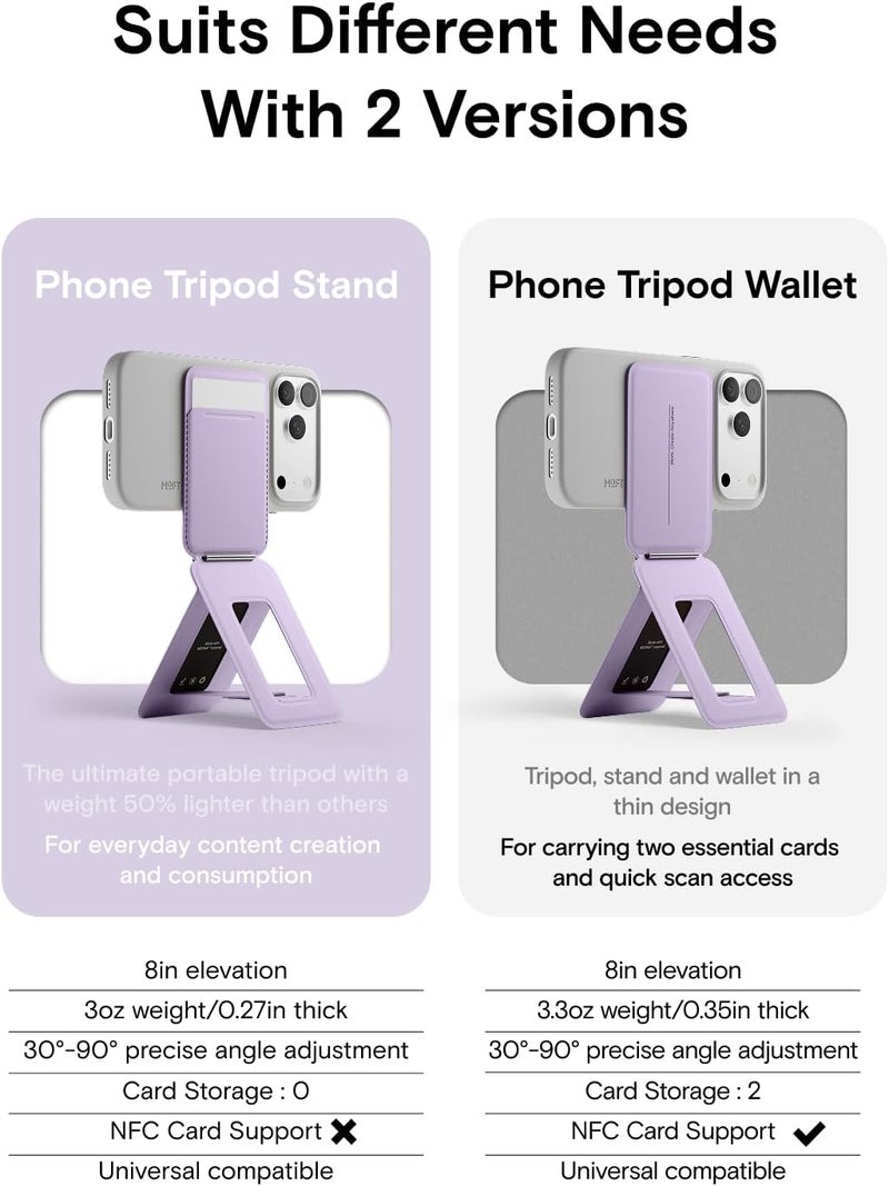 محفظة حامل ثلاثي القوائم لهاتف MOFT لأجهزة iPhone، حامل بطاقات NFC، زوايا متعددة، حامل هاتف خفيف الوزن ومحمول، محفظة مغناطيسية من جلد MOVAS نباتي، مغناطيس قوي، أساسي للسفر، بيوني (مع فتحة بطاقة) | زوايا متعددة | محمول | جلد MOVAS | متوافق مع Magsafe | سهل الشحن | أساسي للسفر | لمنشئي المحتوى - Image 2