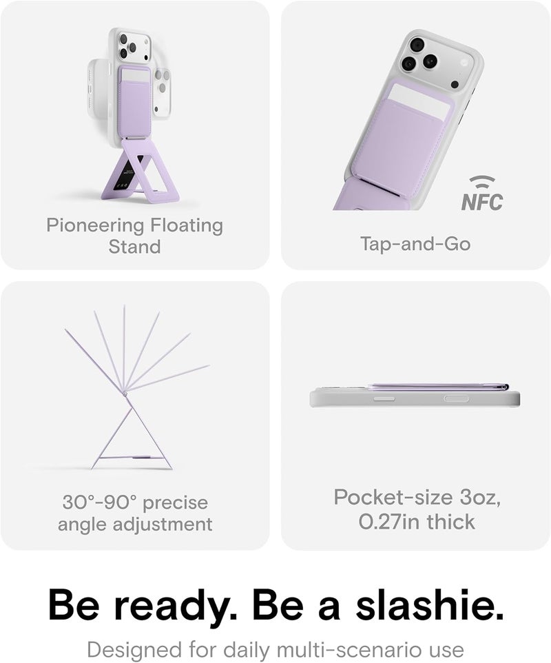 محفظة حامل ثلاثي القوائم لهاتف MOFT لأجهزة iPhone، حامل بطاقات NFC، زوايا متعددة، حامل هاتف خفيف الوزن ومحمول، محفظة مغناطيسية من جلد MOVAS نباتي، مغناطيس قوي، أساسي للسفر، بيوني (مع فتحة بطاقة) | زوايا متعددة | محمول | جلد MOVAS | متوافق مع Magsafe | سهل الشحن | أساسي للسفر | لمنشئي المحتوى - Image 3