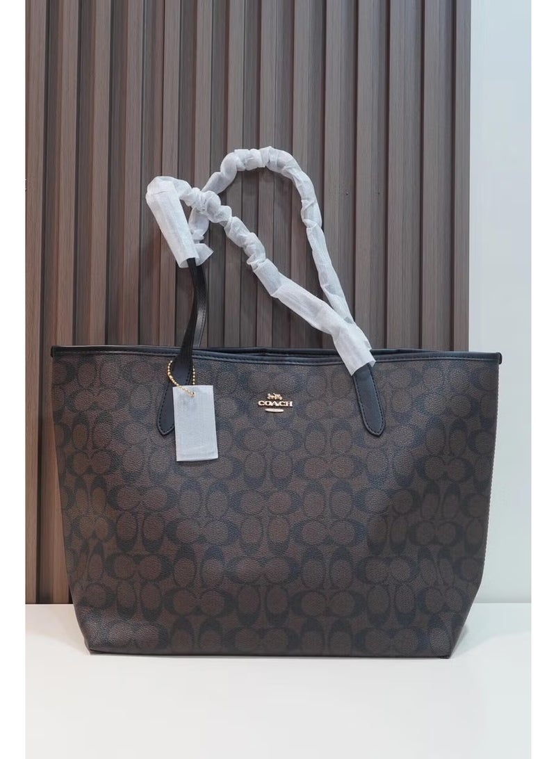 كوتش اوت ليت حقيبة توت Coach City من القماش المميز للنساء، حقيبة كتف كبيرة الحجم، متعددة الاستخدامات، بسعة كبيرة، حقيبة توت - Image 1