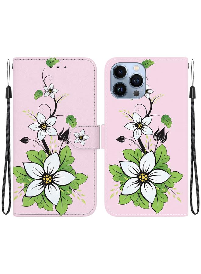 S-TOP Case For iPhone 14 Pro Crystal Texture Colored Drawing Leather Phone Case - Image 1