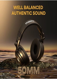Maono MAONO 50MM Drivers Studio Headphones AU-MH601 Over Ear Stereo Monitor Closed Back Headphones for Music, DJ, Podcast (Black)  - Image 2