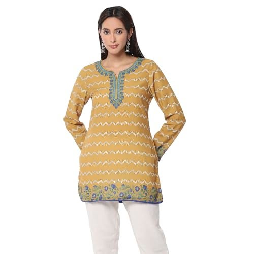 Biba Women's Mustard Straight Short Kurta - Image 5