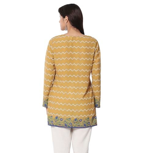 Biba Women's Mustard Straight Short Kurta - Image 4