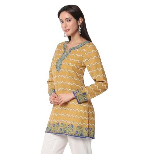 Biba Women's Mustard Straight Short Kurta - Image 2