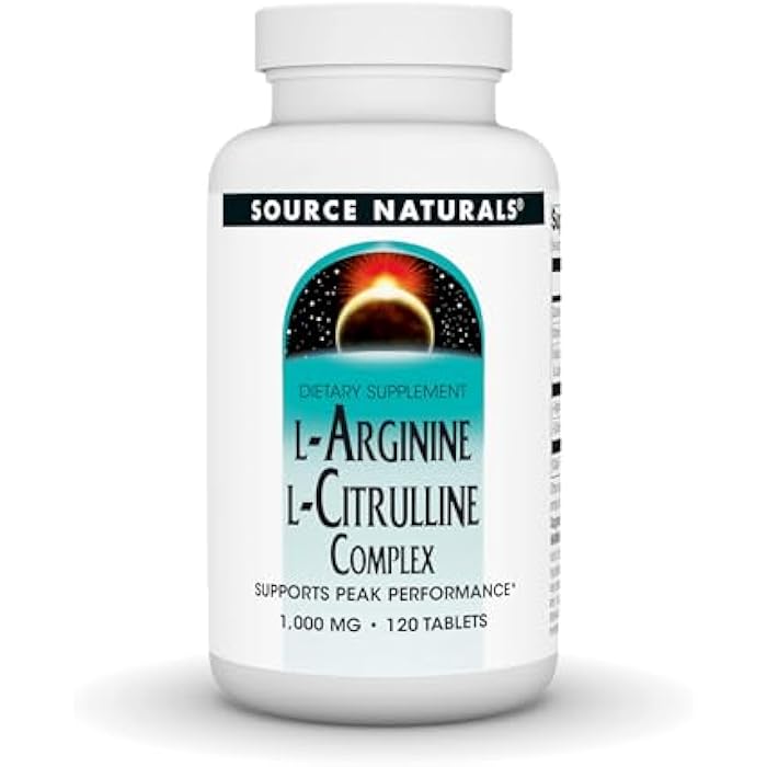 Source Naturals L-Arginine L-Citrulline Complex, 120 Tablets, 1000 mg - Image 1