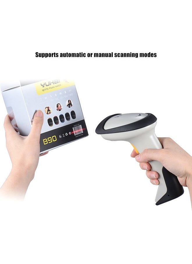 NIBEMINENT Automatic Wireless Handheld Barcode Scanner White  - Image 2