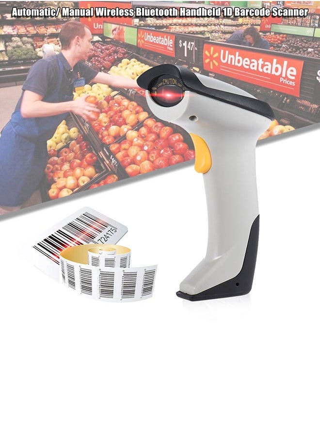 NIBEMINENT Automatic Wireless Handheld Barcode Scanner White  - Image 4