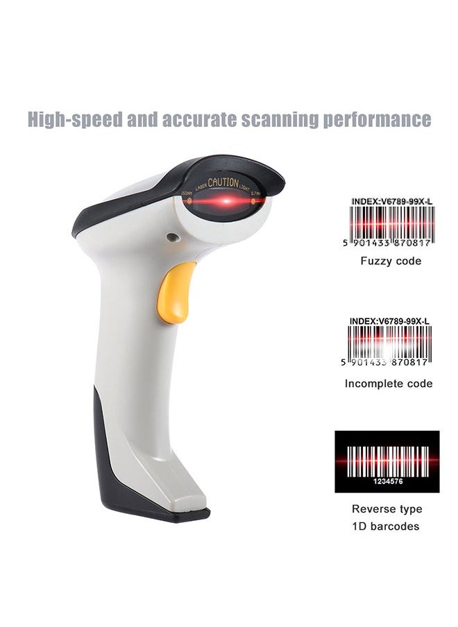 NIBEMINENT Automatic Wireless Handheld Barcode Scanner White  - Image 3