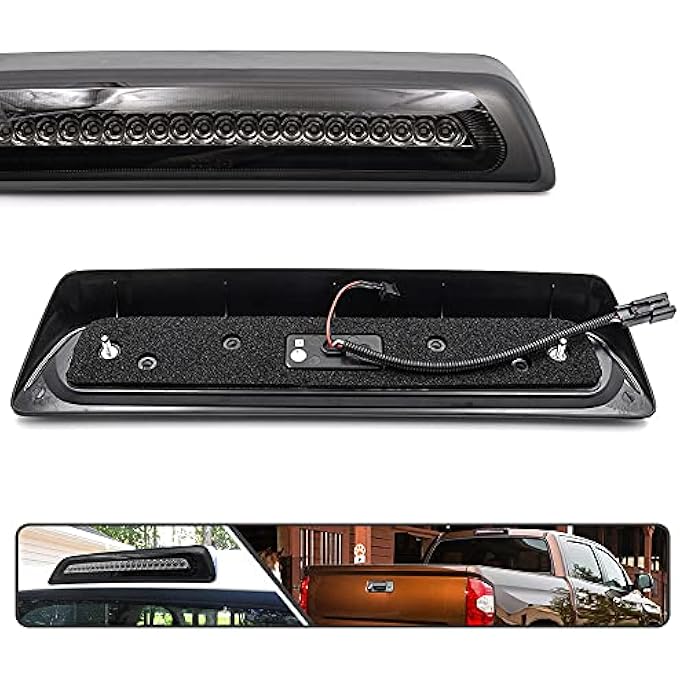 Mingrui test Smoked Lens RedWhite Led 3Rd Third Brake Light For Toyota Tundra 20072021 With Strobe Feature CargoReverse Lamp Oem High Mount Brake Lamp - Image 4