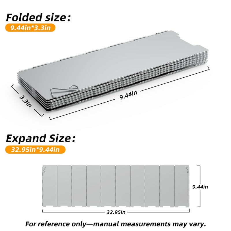 RioRand Folding Ultralight Camping Stove Windscreen Portable Backpacking Stove Windshield, Backpack Windscreen for Butane/Backpacking Stoves Camp Windshield for Outdoor Camping Hiking BBQ (10 Plates) - Image 3