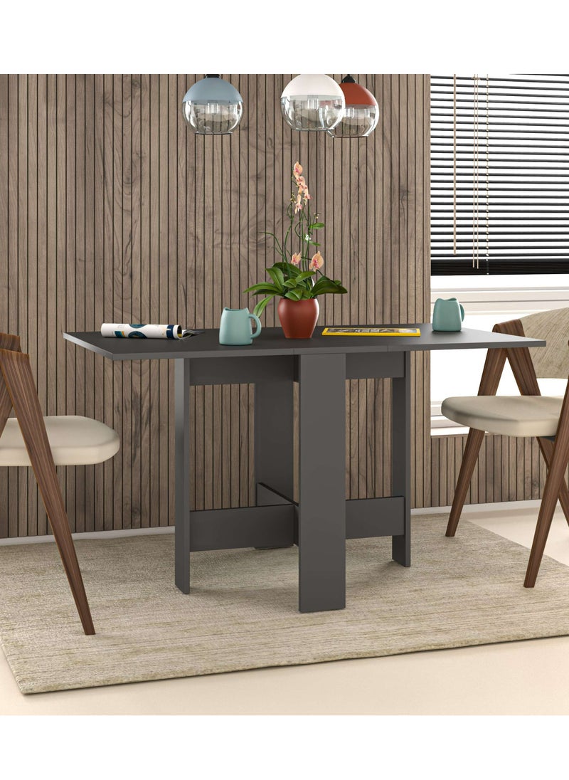 Mourah Home - Artemo Foldable Dining Table - Dark Grey - 2 Years Warranty - Image 1