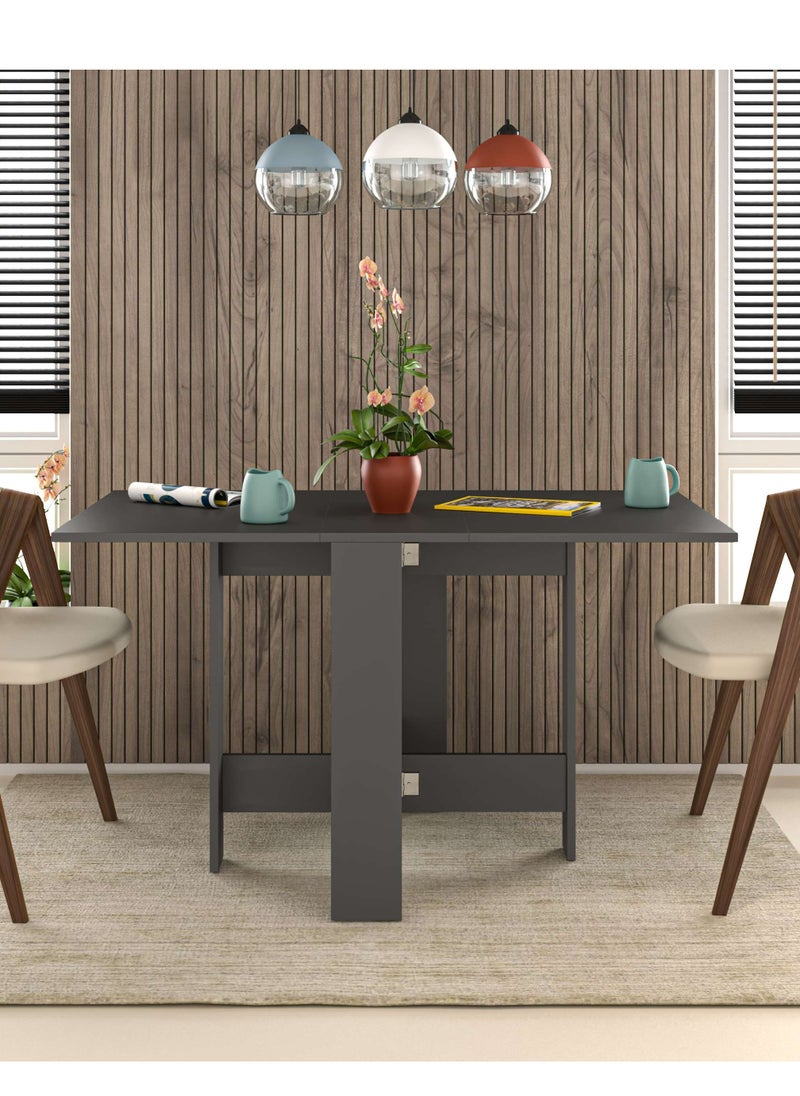 Mourah Home - Artemo Foldable Dining Table - Dark Grey - 2 Years Warranty - Image 1