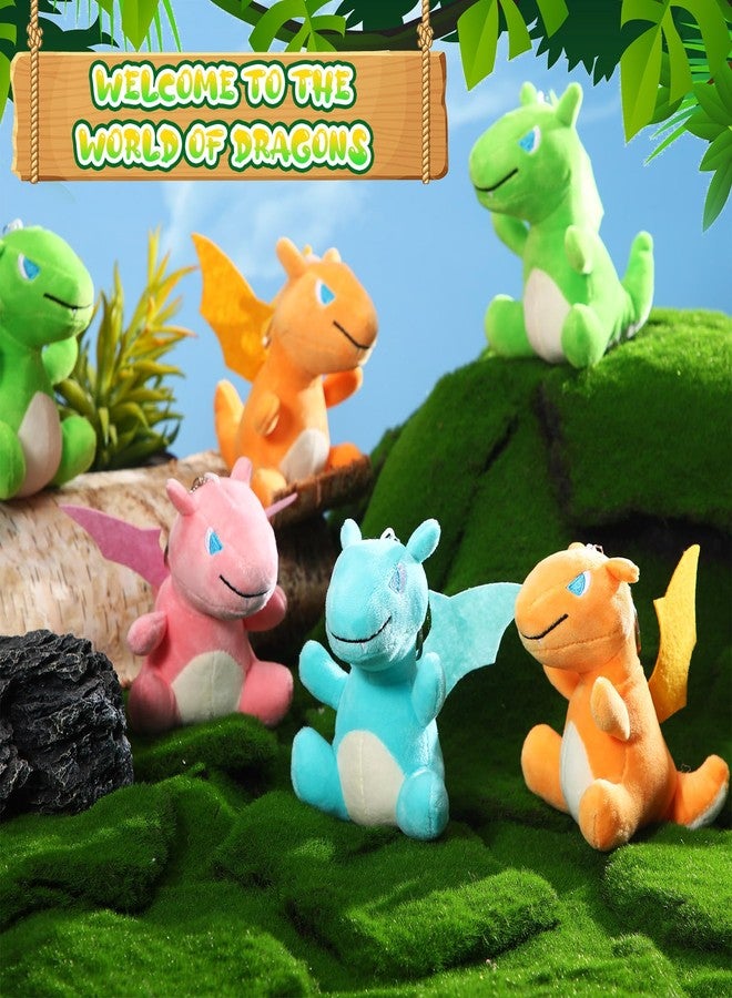 Siifert 12 Pcs Plush Dragon Stuffed Animals Bulk Cute Dinosaur Plush Keychain for Present Kid Birthday Halloween Christmas Favor - Image 5