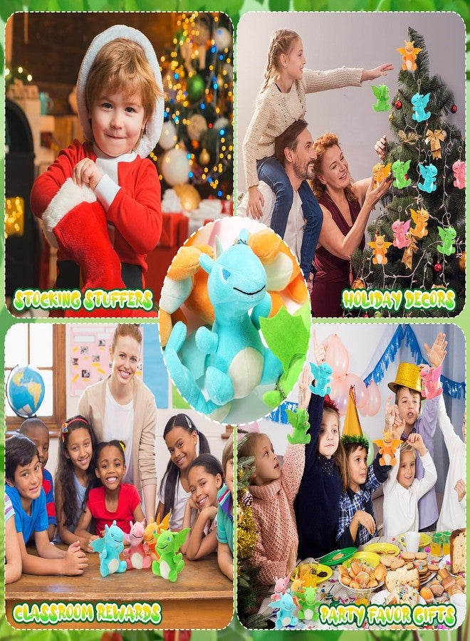 Siifert 12 Pcs Plush Dragon Stuffed Animals Bulk Cute Dinosaur Plush Keychain for Present Kid Birthday Halloween Christmas Favor - Image 4