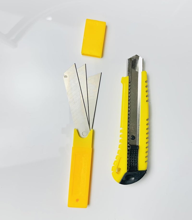 Basic Tool Set with 2m Measuring Tape Utility Knife Screwdriver Yellow 5 Pieces  - Image 5