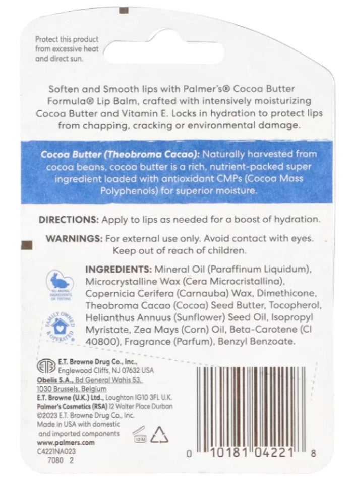 PALMER'S - Palmer's, Cocoa Butter Formula Smooths Lip Balm 2PCS - Image 1