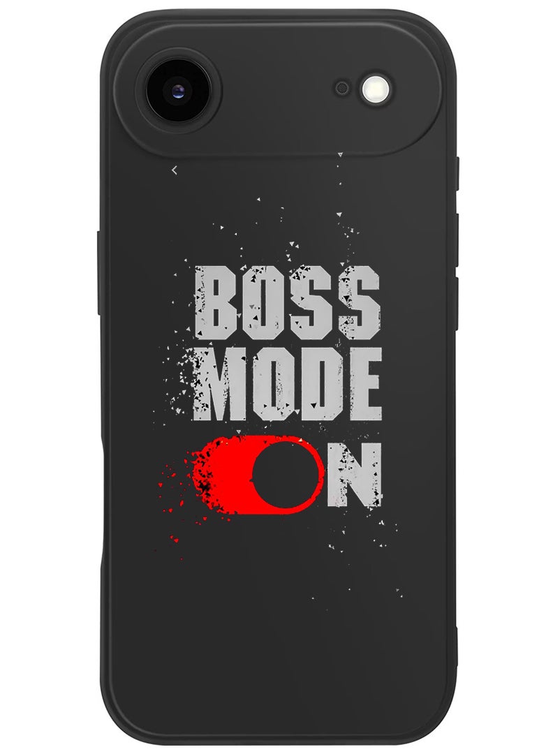 Theodor Protective Slim Fit Case Liquid Silicone Cover with Full Body Protection Anti-Scratch Shockproof Case For Apple iPhone 17 Air (Black) Boss Mode - White - Image 1